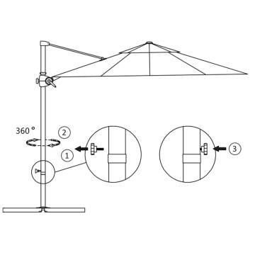 Cantilever Umbrella with Steel Pole - 250x250 cm Black Shade