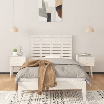 Wall Headboard White 81x3x63 cm - Solid Pine Wood