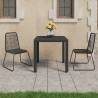 3 Piece Garden Dining Set PVC Rattan Black Colour black Size 79 cm table length Number of 2 