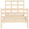 Solid Wood Small Single Bed Frame with Headboard | Hipomarket