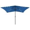 Parasol with LEDs and Steel Pole Azure Blue 2x3 m Colour azure blue Quantity in Package 1 