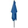 Azure Blue LED Parasol with Steel Pole - 2x3m Garden Umbrella