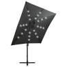 Cantilever Umbrella with LED Lights - 250 cm Anthracite