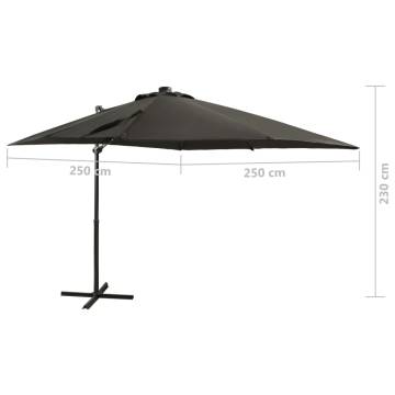 Cantilever Umbrella with LED Lights - 250 cm Anthracite