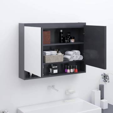 Stylish Bathroom Mirror Cabinet 80x15x60 cm in Grey