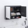 Bathroom Mirror Cabinet 80x15x60 cm MDF Grey Colour grey Quantity in Package 1 