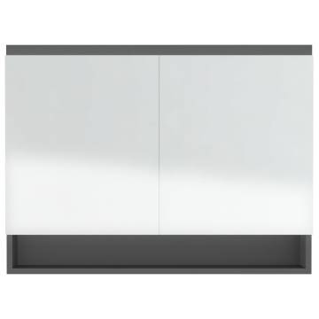 Stylish Bathroom Mirror Cabinet 80x15x60 cm in Grey