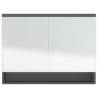 Stylish Bathroom Mirror Cabinet 80x15x60 cm in Grey