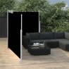 Retractable Side Awning Black 140x600 cm - Stylish Garden Privacy