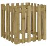 Garden Planter with Fence Design - 60x60 cm Pine Wood