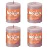 Bolsius Rustic Pillar Candles Shine - 4 pcs Ash Rose