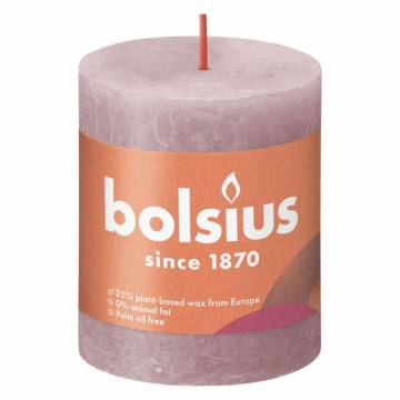 Bolsius Rustic Pillar Candles Shine - 4 pcs Ash Rose