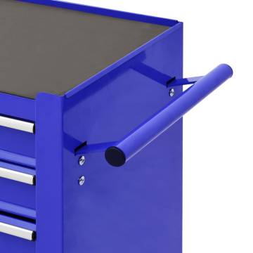 Tool Trolley with 4 Drawers - Durable Steel Blue Storage