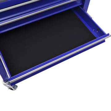 Tool Trolley with 4 Drawers - Durable Steel Blue Storage