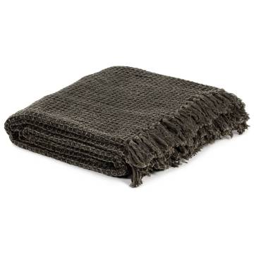 Soft Cotton Throw 125x150 cm - Anthracite & Brown | Hipomarket