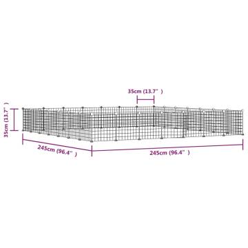 28-Panel Black Steel Pet Cage - Safe & Spacious | HipoMarket