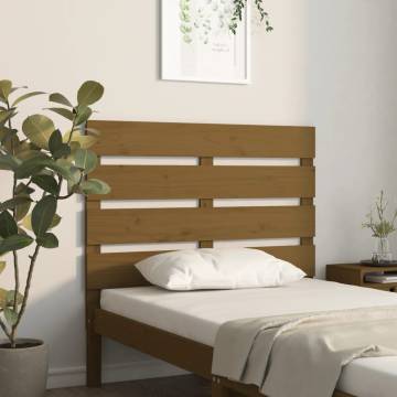 Stylish Honey Brown Pine Headboard - 75x3x80 cm