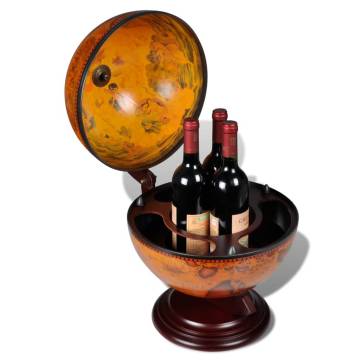 Tabletop Globe Bar Wine Stand - Elegant Wood Design