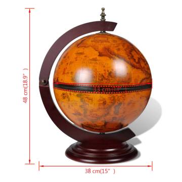 Tabletop Globe Bar Wine Stand - Elegant Wood Design