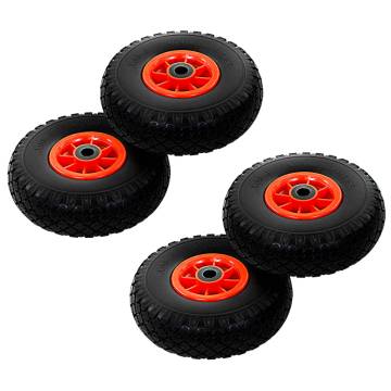 Sack Truck Wheels 4 pcs Solid PU 3.00-4 | Heavy-Duty Use