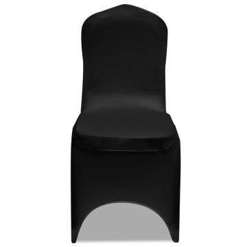 Stretch Black Chair Covers (Pack of 6) | Hipomarket