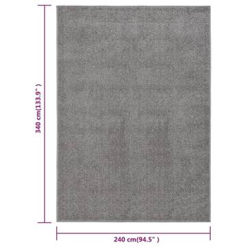 Rug Short Pile 240x340 cm Grey - Elegant Home Decor