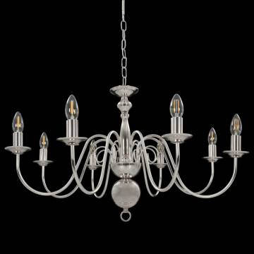 Elegant Silver Chandelier - 8 x E14 Bulbs | Hipomarket UK