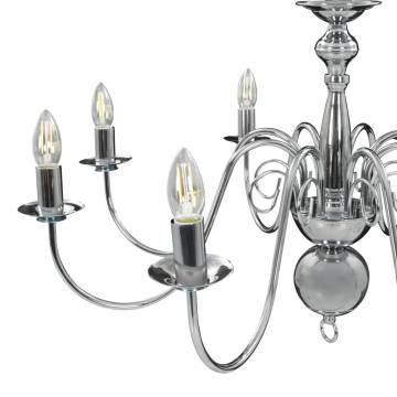 Elegant Silver Chandelier - 8 x E14 Bulbs | Hipomarket UK