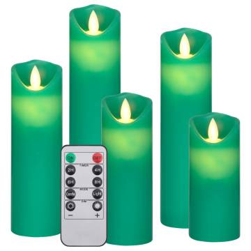 5 Piece Electric LED Candle Set with Remote Control - Warm White