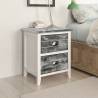 Elegant Grey & White Nightstands | Set of 2 Drawers