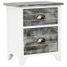 Elegant Grey & White Nightstands | Set of 2 Drawers