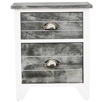 Elegant Grey & White Nightstands | Set of 2 Drawers