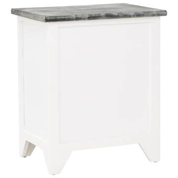 Elegant Grey & White Nightstands | Set of 2 Drawers