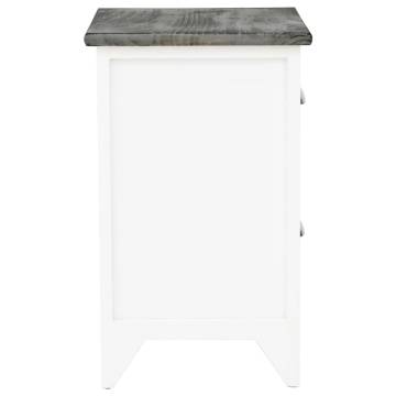 Elegant Grey & White Nightstands | Set of 2 Drawers