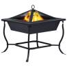 Fire Pit Black 42x42x45 cm Steel - Perfect for Outdoor Warmth