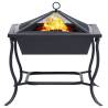 Fire Pit Black 42x42x45 cm Steel - Perfect for Outdoor Warmth