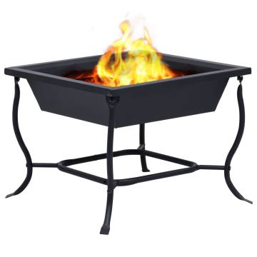 Fire Pit Black 42x42x45 cm Steel - Perfect for Outdoor Warmth