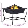 Fire Pit Black 42x42x45 cm Steel - Perfect for Outdoor Warmth