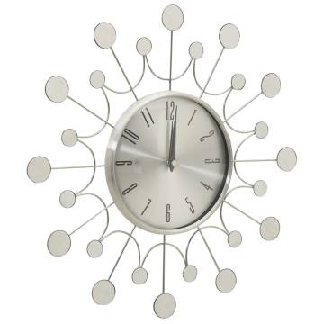 Elegant Silver 40 cm Metal Wall Clock - Hipomarket UK