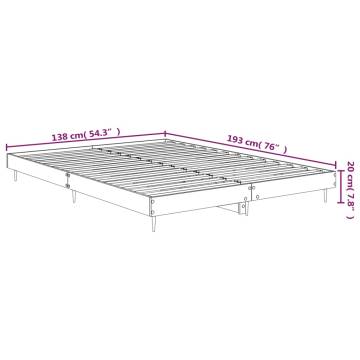 Black Bed Frame 135x190 cm Double - Engineered Wood