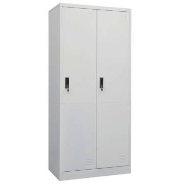 Light Grey Steel Wardrobe | 80x50x180 cm Storage Solution