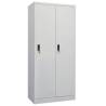 Light Grey Steel Wardrobe | 80x50x180 cm Storage Solution