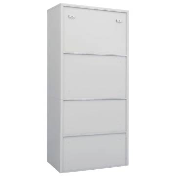 Light Grey Steel Wardrobe | 80x50x180 cm Storage Solution