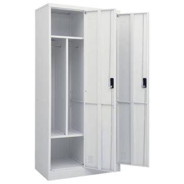 Light Grey Steel Wardrobe | 80x50x180 cm Storage Solution