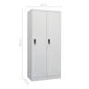 Light Grey Steel Wardrobe | 80x50x180 cm Storage Solution