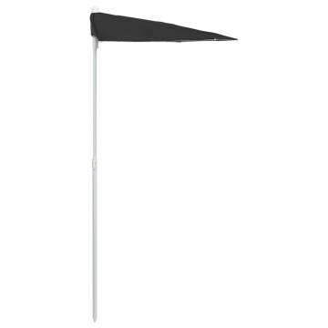 Garden Half Parasol with Pole 180x90 cm - Black Shade Solution