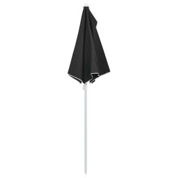 Garden Half Parasol with Pole 180x90 cm - Black Shade Solution