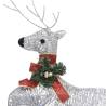 Christmas Reindeers 2 pcs Silver with 40 LEDs | Hipomarket