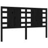 Black Bed Frame with Headboard 160x200 cm - Solid Wood