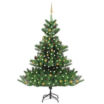 Nordmann Fir 240cm Artificial Christmas Tree with LED & Balls